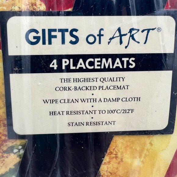 Christmas placemats hard cork backed sturdy holiday new in packageVintage - Picture 2 of 15